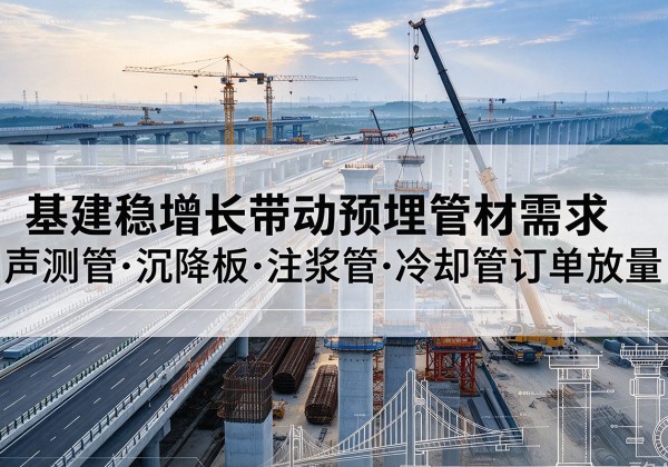 克东基建稳增长带动预埋监测管材需求，声测管、沉降板、注浆管订单持续放量